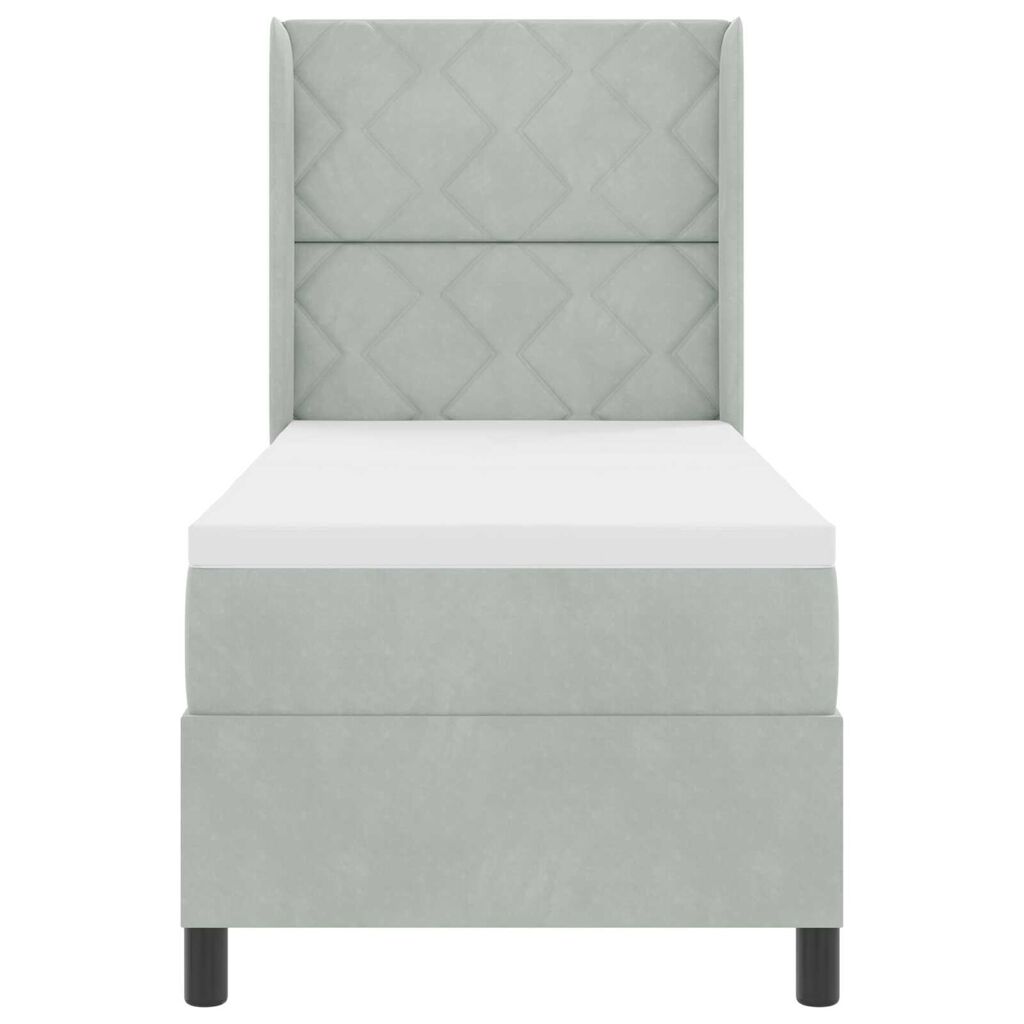 vidaXL Κρεβάτι Box Spring LED με Στρώμα Ανοιχτό γκρι 80 x 200 cm