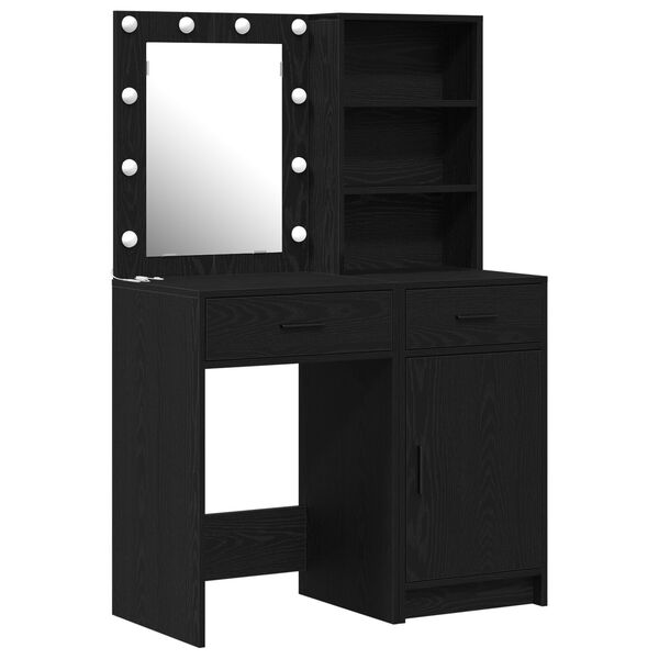 vidaXL Σετ Τραπεζιού Μακιγιάζ 2 pcs Μαύρη δρυς 50 x 41 x 135 εκ