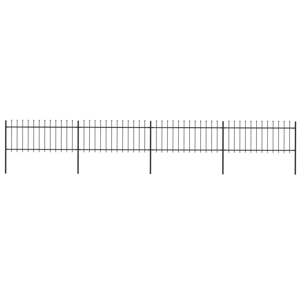 vidaXL Κάγκελα Περίφραξης με Λόγχες Μαύρα 6,8 x 0,8 μ. από Χάλυβα
