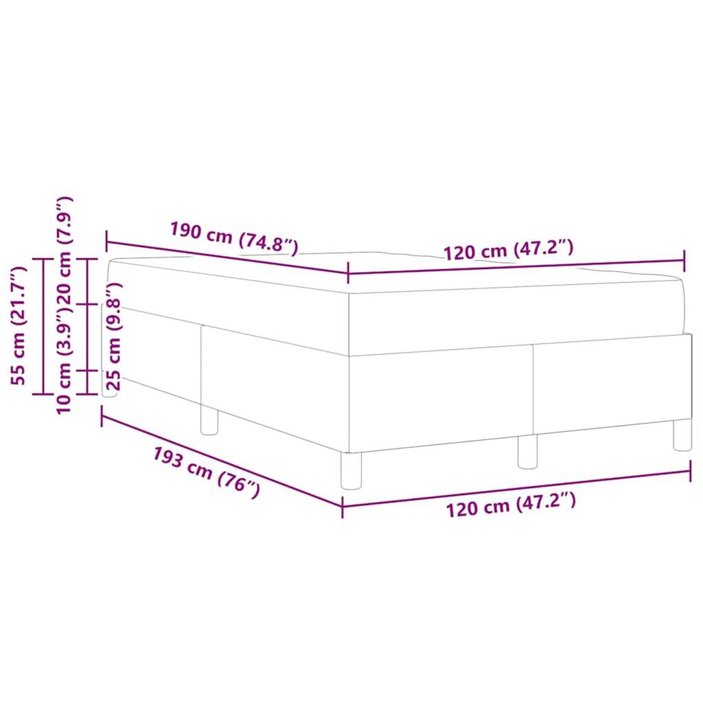 vidaXL Σκελετός κρεβατιού με στρώμα Λευκό 120 x 190 cm Τεχνητό δέρμα