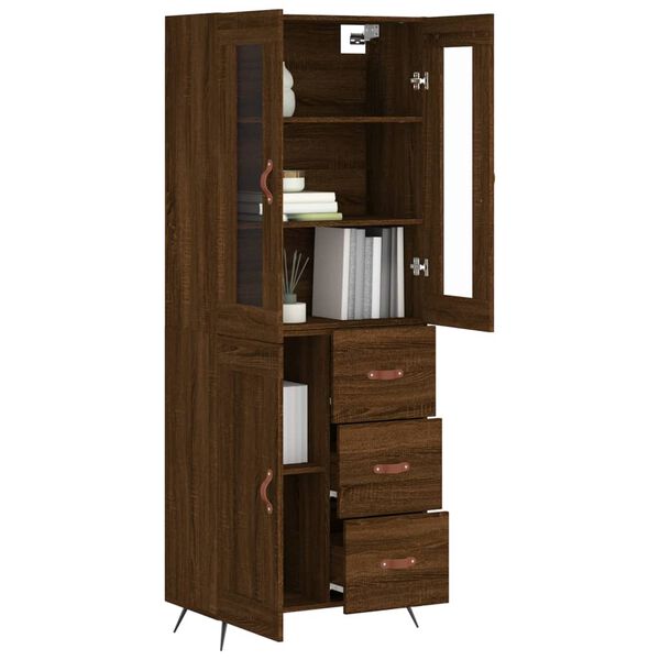 vidaXL Ντουλάπι Καφέ Δρυς 69,5 x 34 x 180 εκ. από Επεξεργασμένο Ξύλο