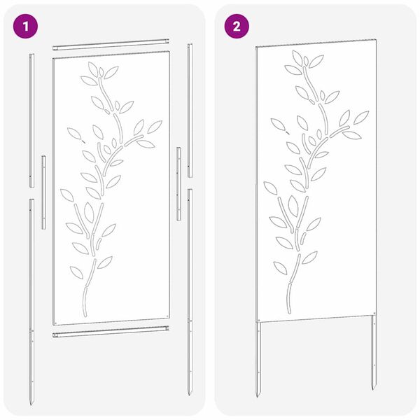 vidaXL Διακοσμητική Πλάκα Κήπου Λαδί 50 x 140 cm Κρύα έλαση από χάλυβα