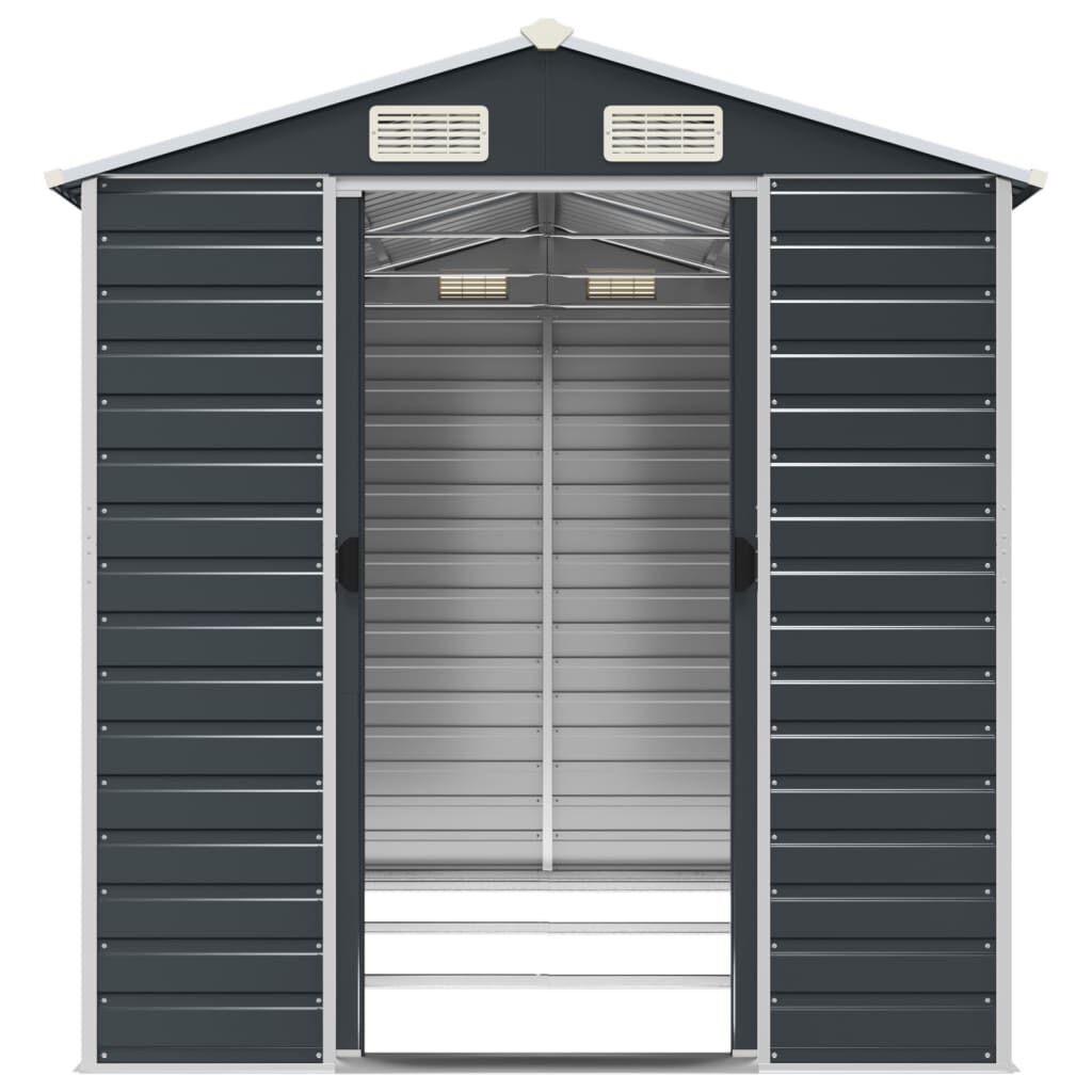 vidaXL Αποθήκη Κήπου Ανθρακί 191x300x198 εκ. Γαλβανισμένο Ατσάλι