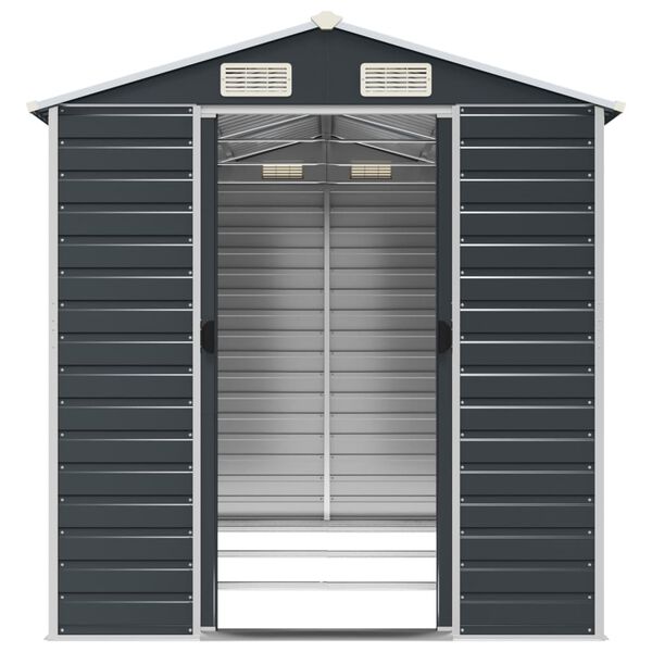 vidaXL Αποθήκη Κήπου Ανθρακί 191x300x198 εκ. Γαλβανισμένο Ατσάλι