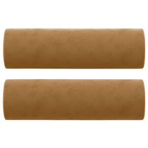 vidaXL Μαξιλάρια Διακοσμητικά 2 τεμ. Καφέ Ø15x50 εκ. Βελούδινα