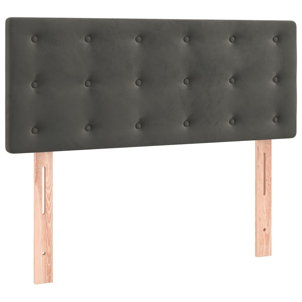 vidaXL Κρεβάτι Boxspring με Στρώμα & LED Σκ. Γκρι 80x200 εκ. Βελούδινο