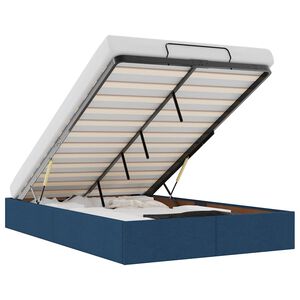 vidaXL Οθωμανικό πλαίσιο κρεβατιού χωρίς στρώμα μπλε 120x200 cm ύφασμα