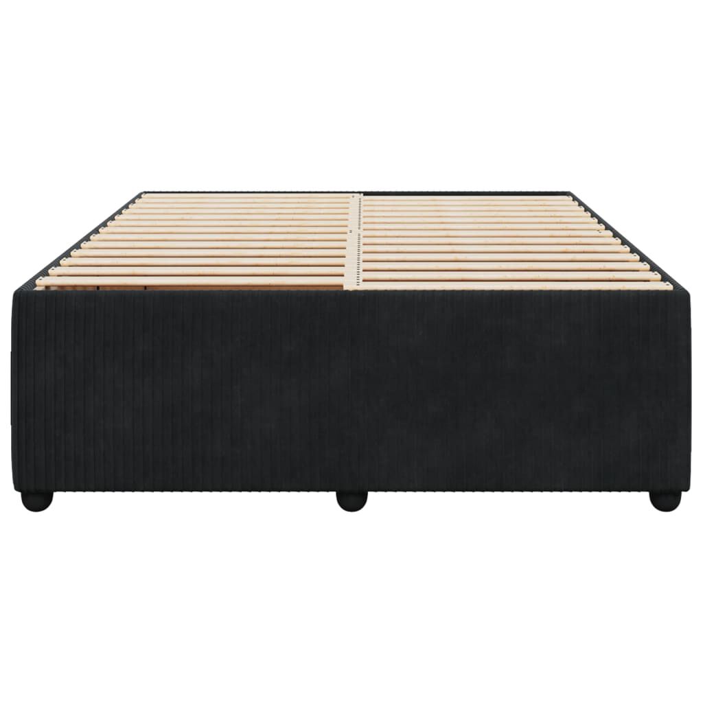 vidaXL Σκελετός Κρεβατιού Χωρίς Στρώμα Μαύρο 140x200 εκ. Βελούδινο