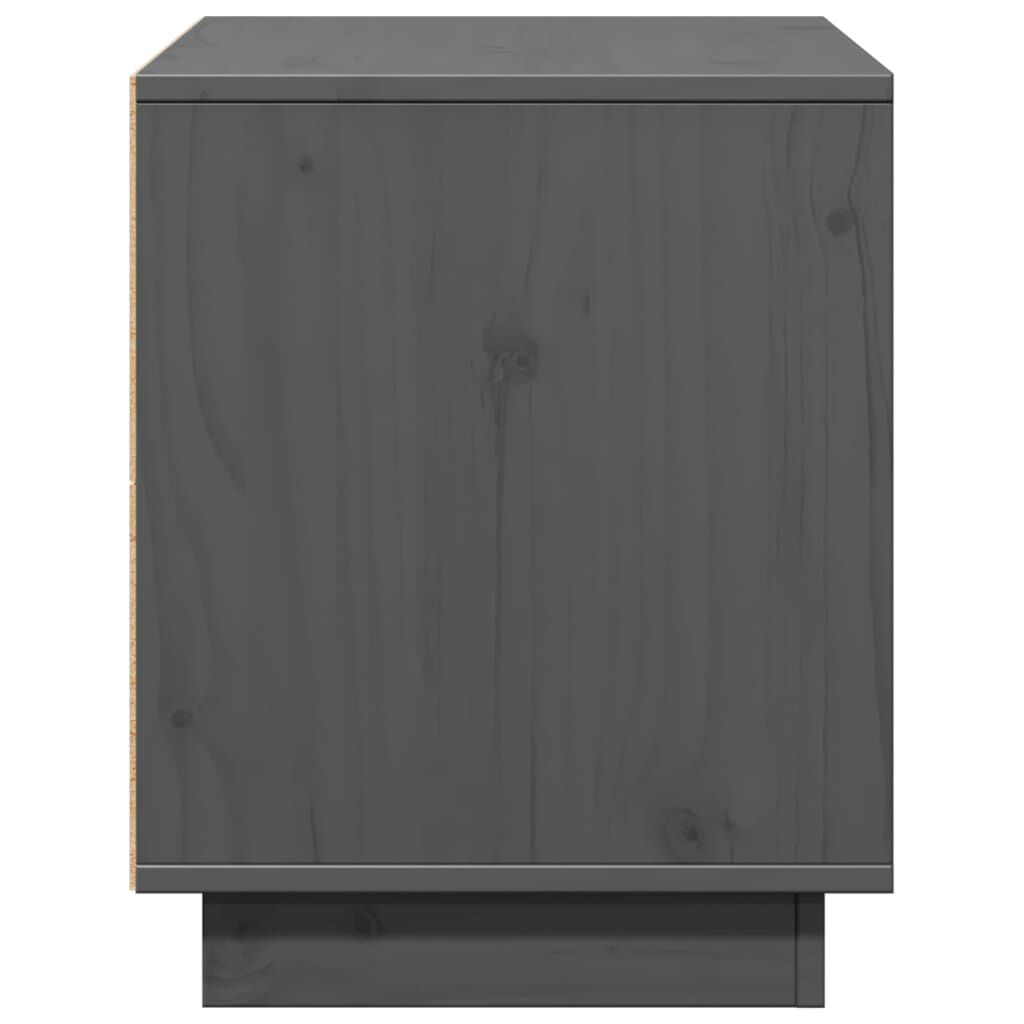vidaXL Έπιπλο Τηλεόρασης Γκρι 74x35x44 εκ. από Μασίφ Ξύλο Πεύκου