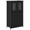 vidaXL Highboard &Mu;&alpha;ύ&rho;&eta; &Omicron;&xi;&upsilon;ά 62 x 32 x 106,5 &epsilon;&kappa; &Epsilon;&pi;&epsilon;&xi;&epsilon;&rho;&gamma;&alpha;&sigma;&mu;έ&nu;&omicron; &Xi;ύ&lambda;&omicron;