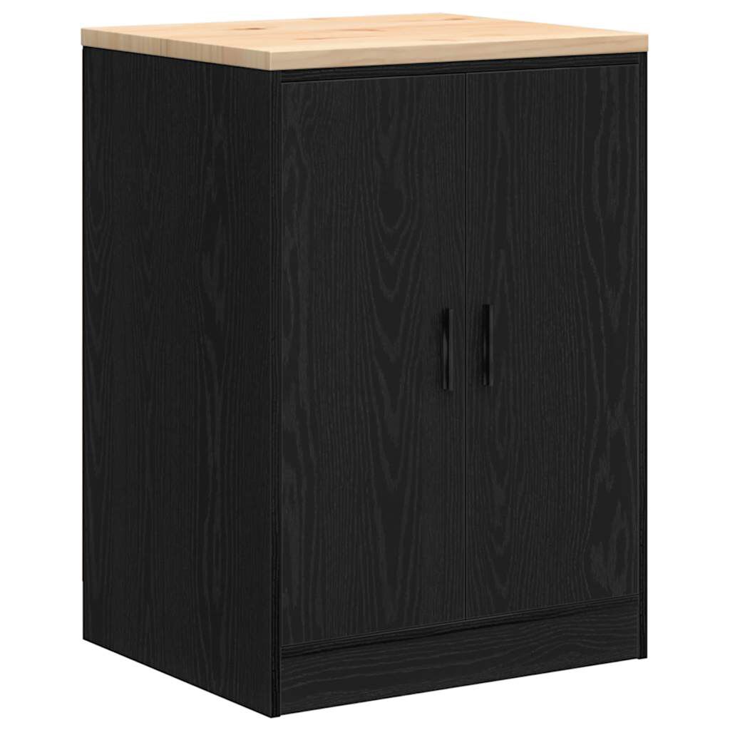 vidaXL ντουλάπι αποθήκευσης γκαράζ μαύρο 60x51x85 εκ μασίφ ξύλο πεύκο