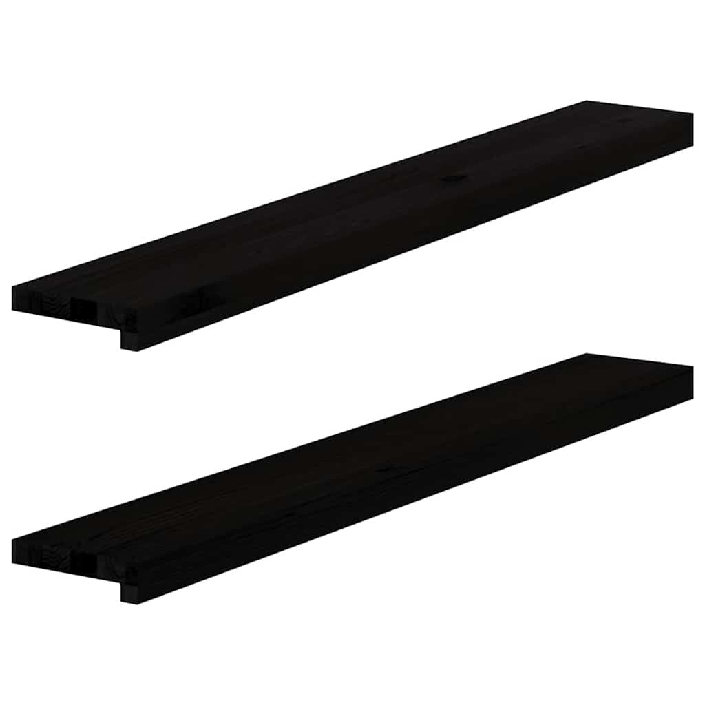 vidaXL Περβάζια παραθύρων 2 τεμ. Σκ. Καφέ 110x15x2εκ. Μασίφ Ξύλο Δρυός
