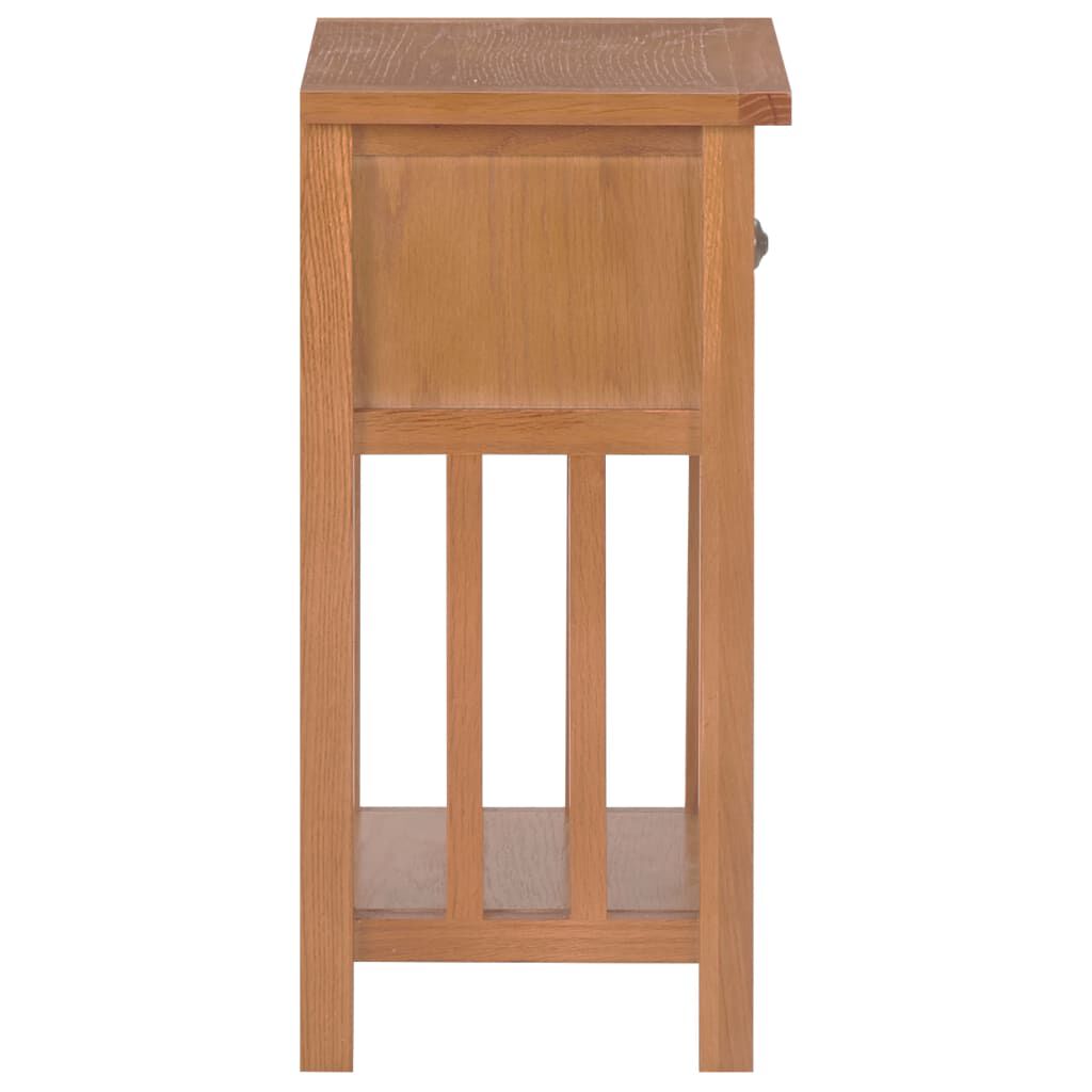 vidaXL Τραπεζάκι Βοηθητικό με Συρτάρι 35x27x55 εκ. Μασίφ Ξύλο Δρυός
