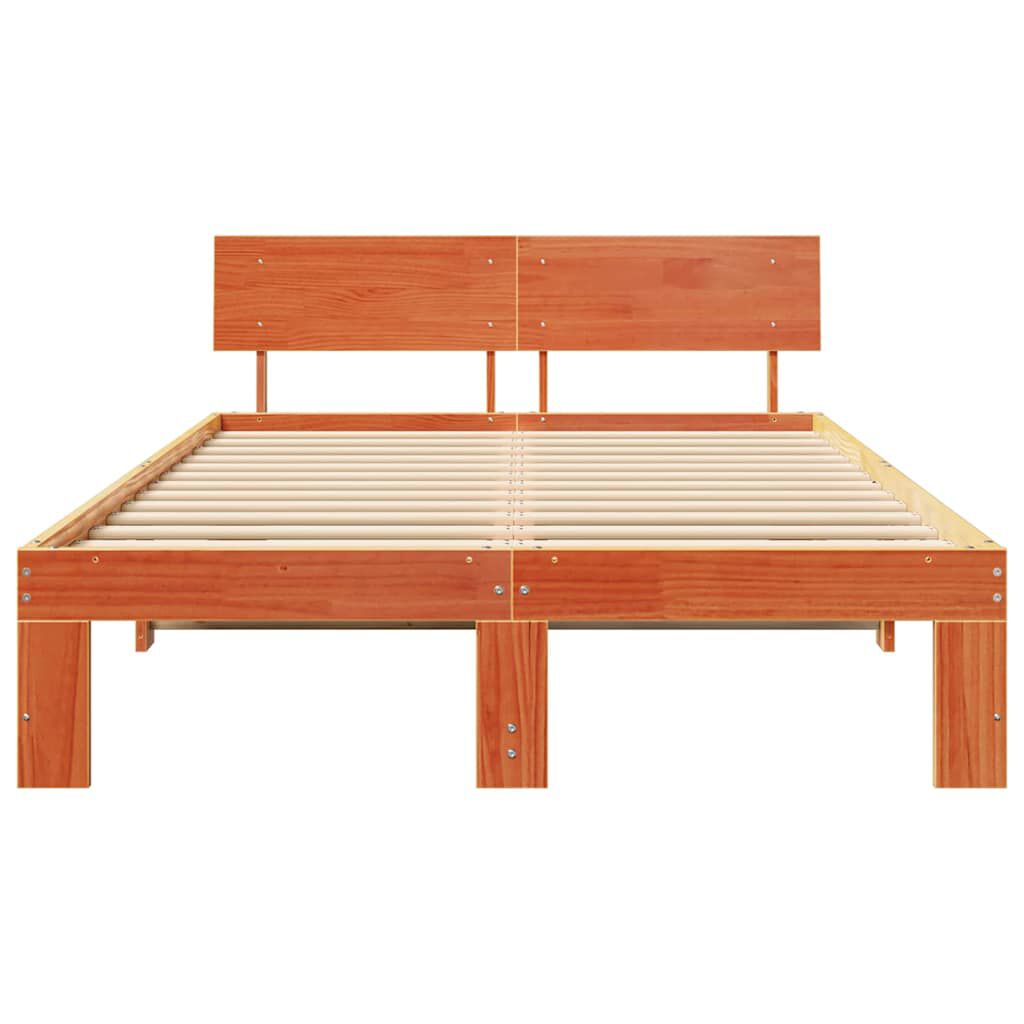 vidaXL Σκελετός Κρεβατιού Καφέ 120 x 200 cm Μασίφ ξύλο πεύκου