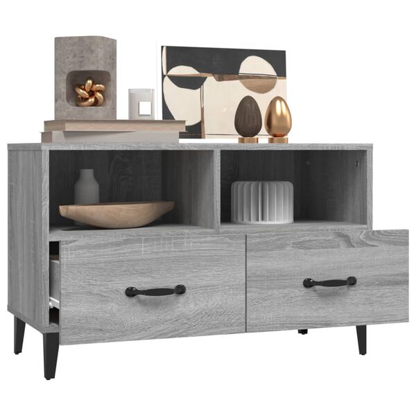 vidaXL Έπιπλο Τηλεόρασης Γκρι Sonoma 80x36x50 εκ. από Επεξεργ. Ξύλο