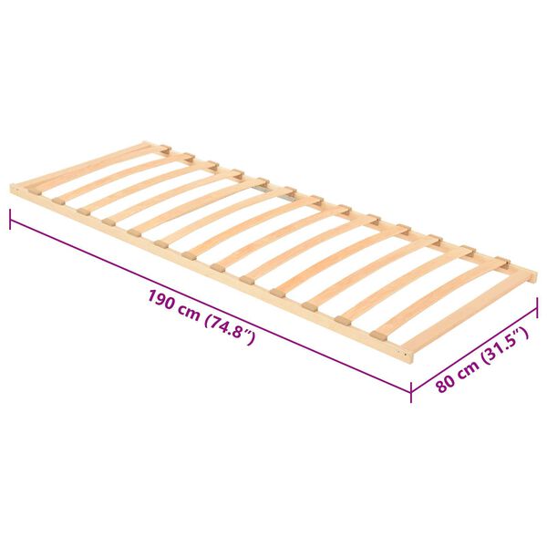 vidaXL Σλατted Βάση Κρεβατιού με 19 Λάμες 80x190 εκ.