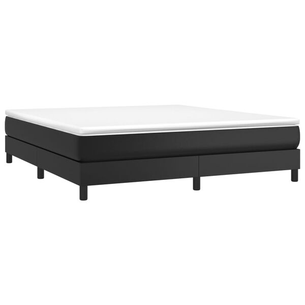 vidaXL Κρεβάτι Boxspring με Στρώμα Μαύρο 160x200εκ.από Συνθετικό Δέρμα