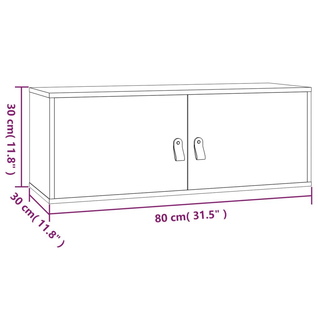 vidaXL Ντουλάπια Τοίχου 2 τεμ. 80 x 30 x 30 εκ. από Μασίφ Ξύλο Πεύκου