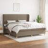 vidaXL &Kappa;&rho;&epsilon;&beta;ά&tau;&iota; Boxspring &mu;&epsilon; &Sigma;&tau;&rho;ώ&mu;&alpha; Taupe 200x200 &epsilon;&kappa;. &Upsilon;&phi;&alpha;&sigma;&mu;ά&tau;&iota;&nu;&omicron;