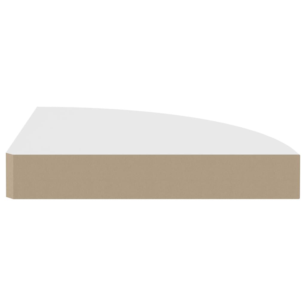 vidaXL Ράφια Τοίχου Γωνιακά 2 τεμ. Άσπρα 25x25x3,8 εκ. MDF