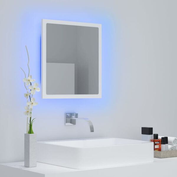 vidaXL Καθρέφτης Μπάνιου με LED Λευκός 40 x 8,5 x 37 εκ. Ακρυλικός