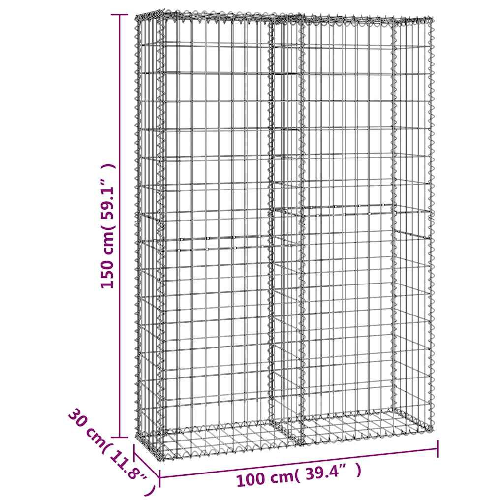 vidaXL Συρματοκιβώτιο με Καπάκια 150 x 100 x 30 εκ. Γαλβανισμένο Σύρμα