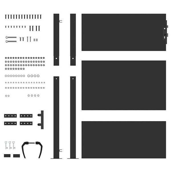 vidaXL Πύλη Κήπου Μαύρο 105 x 125 cm Ατσάλι με Επικάλυψη Πούδρας