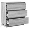 vidaXL Κομοδίνο με συρτάρι Γκρι 71 x 34.5 x 75 εκ. Επεξεργασμένο ξύλο