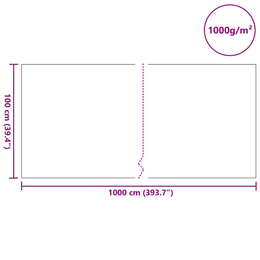 vidaXL Fleece Λίμνης 1000 γρ/㎡ 1x10 μ