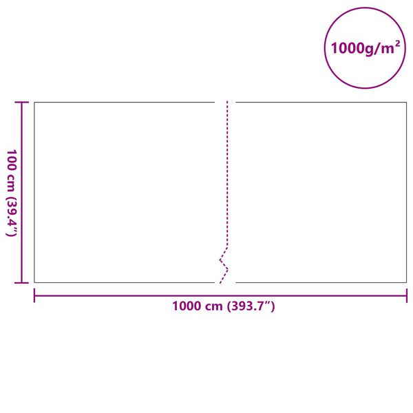 vidaXL Φλις Πισίνας Γκρι 1 x 10 m Πολυεστέρας και Βαμβάκι