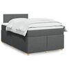 vidaXL Κρεβάτι Boxspring με Στρώμα Σκούρο Γκρι 120x190 εκ Υφασμάτινο