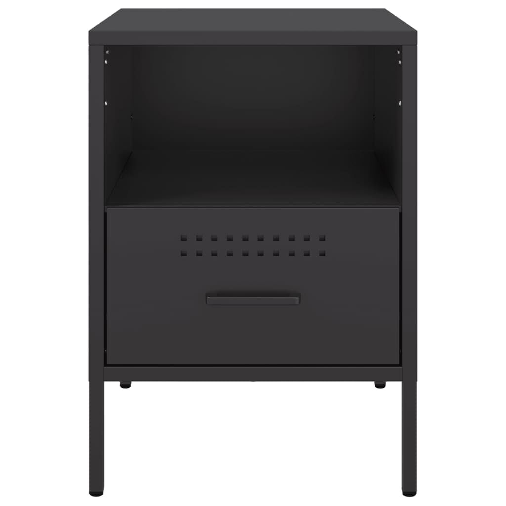 vidaXL Κομοδίνο Μαύρο 36x39x50,5 εκ. από Χάλυβα
