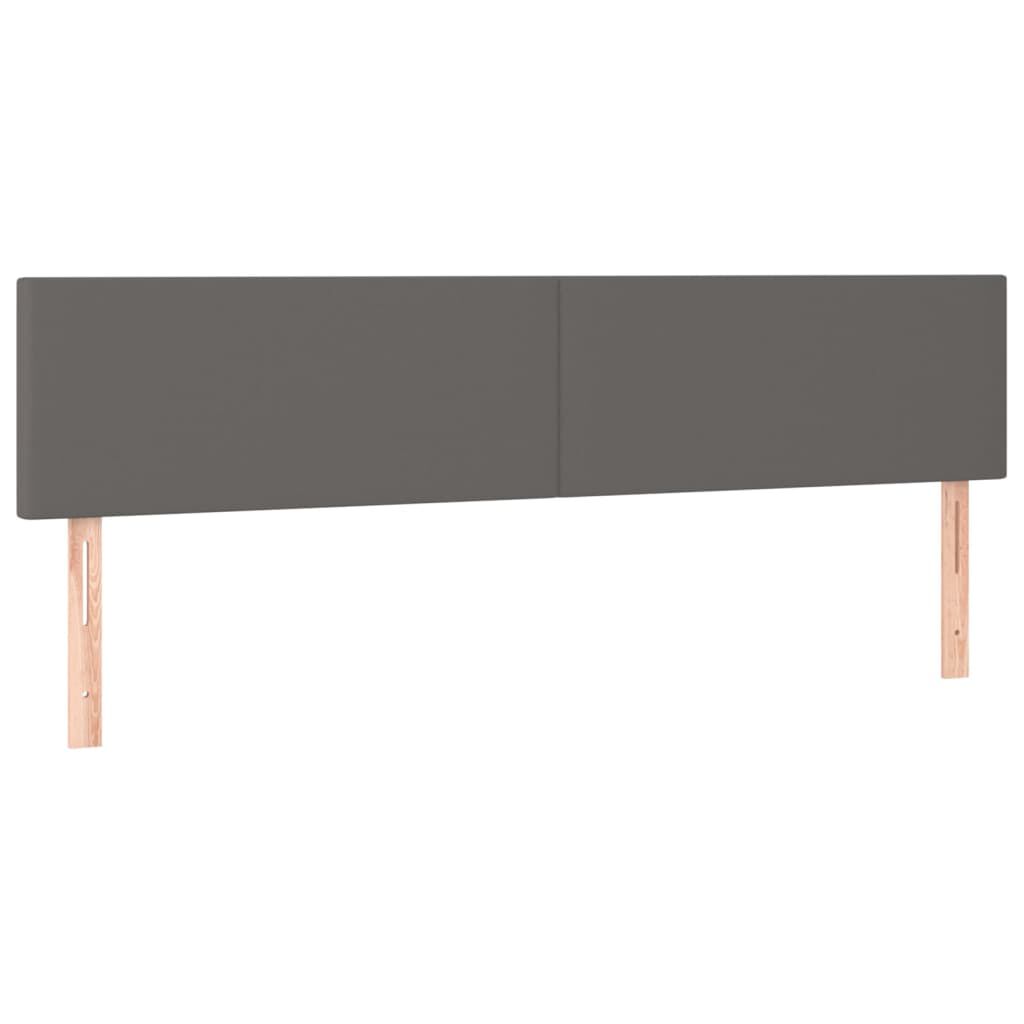 vidaXL Κρεβάτι Boxspring με Στρώμα Γκρι 180x200 εκ. Συνθετικό Δέρμα