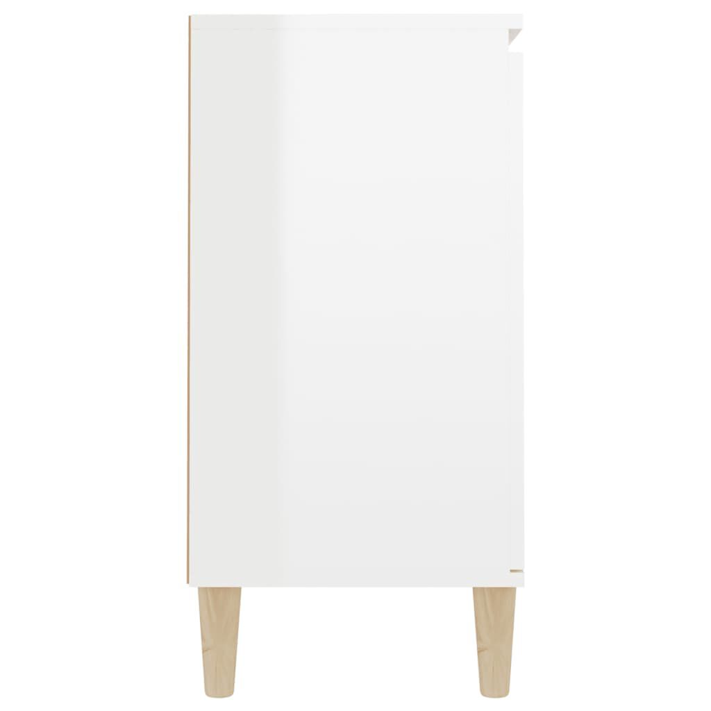 vidaXL Μπουφές Γυαλιστερή Λευκή 101x35x70 εκ. από Επεξεργασμένο Ξύλο