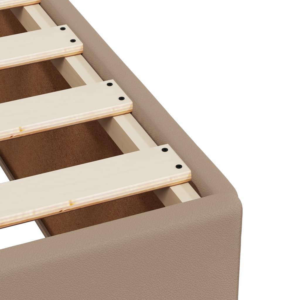vidaXL Κρεβάτι Boxspring με Στρώμα Καπουτσίνο 200x200εκ.από Συνθ.Δέρμα