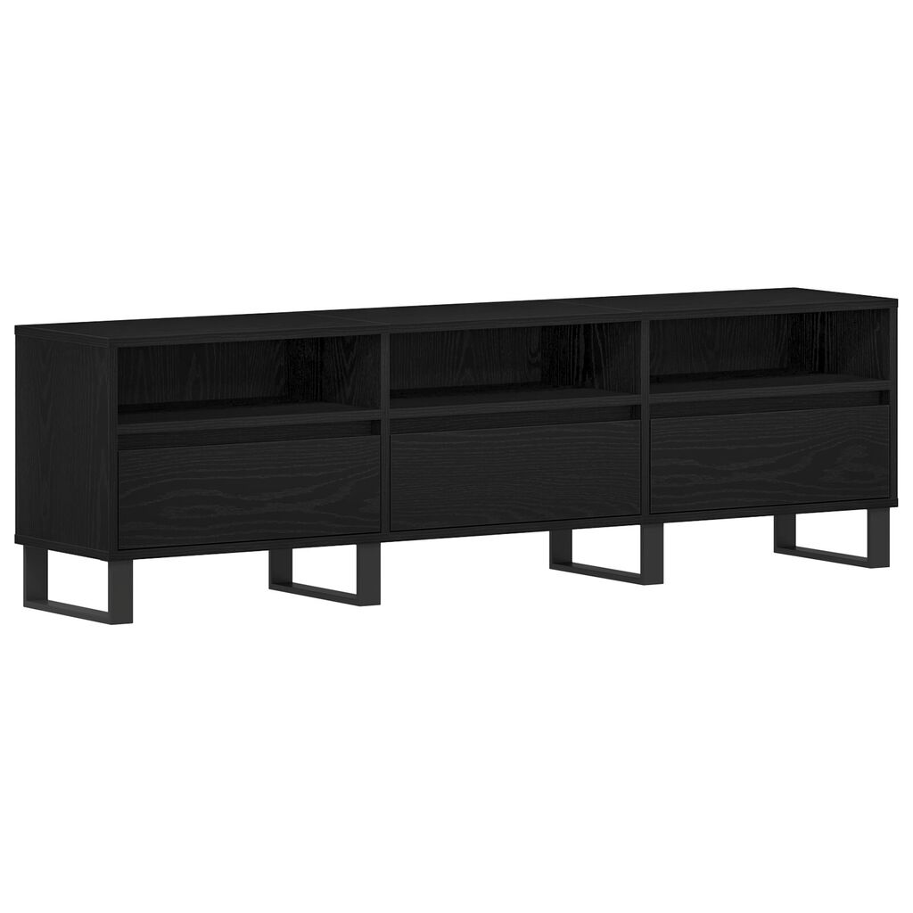 vidaXL Τηλεοπτική Βάση Μαύρη Ξυλεία 150x30x44,5 εκ. Επεξεργασμένο Ξύλο