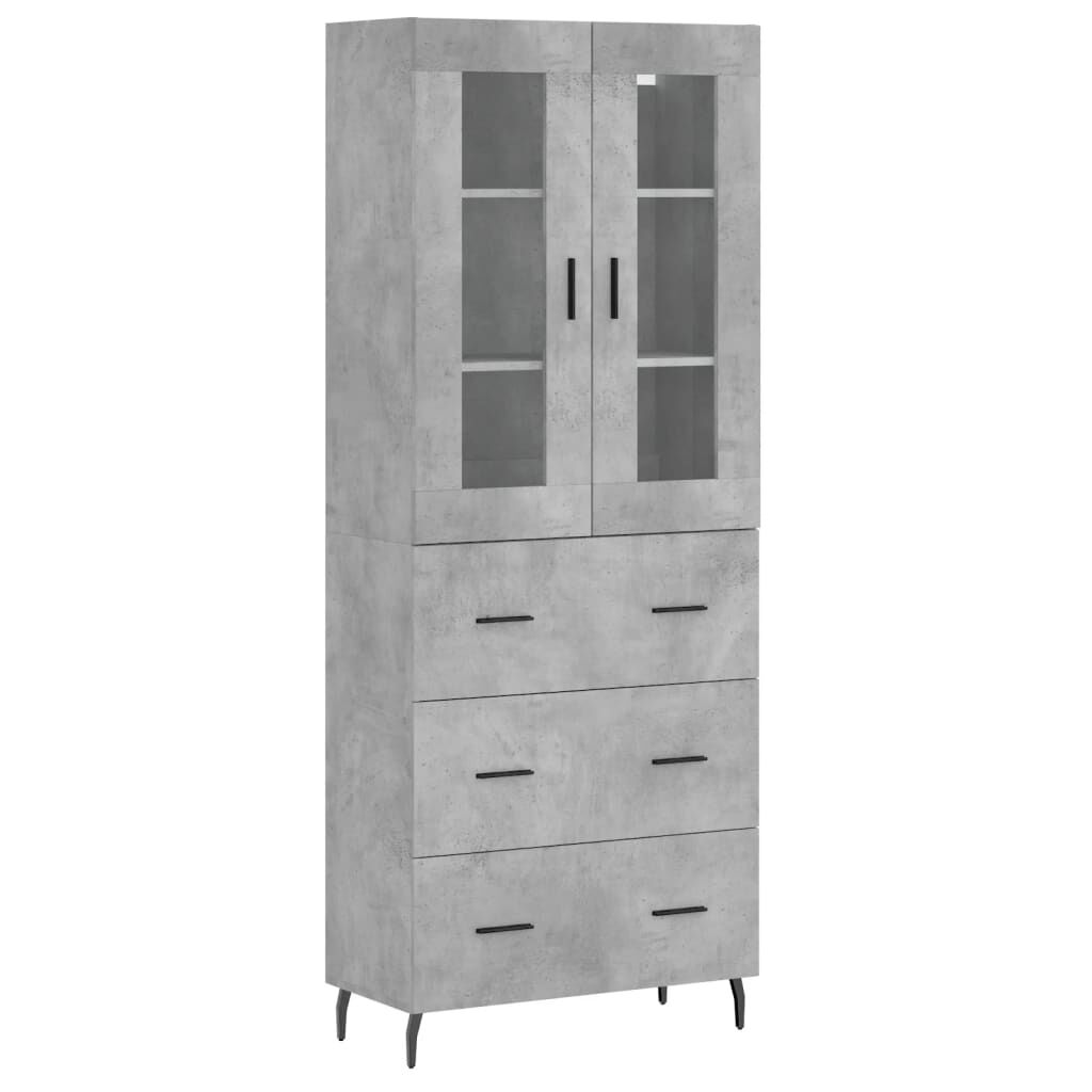 vidaXL Ντουλάπι Γκρι Σκυροδέματος 69,5x34x180 εκ. Επεξεργασμένο Ξύλο