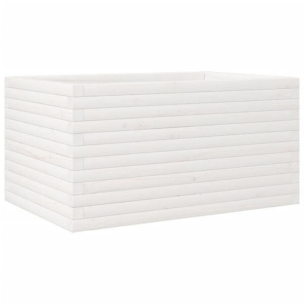 vidaXL Ζαρντινιέρα Κήπου Λευκή 90x60x45,5 εκ. από Μασίφ Ξύλο Πεύκου