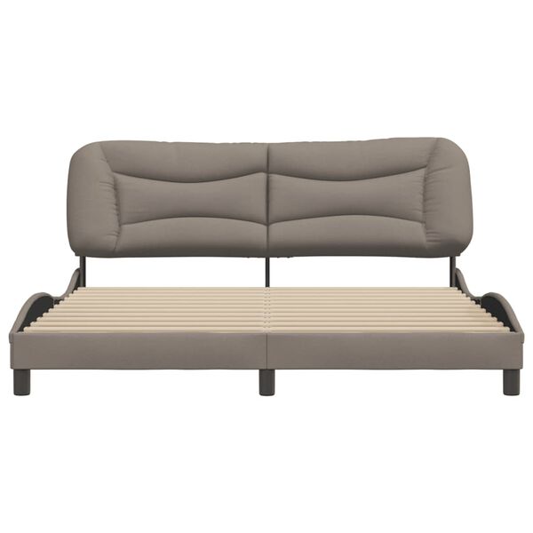 vidaXL Σκελετός Κρεβατιού Χωρίς Στρώμα Hvar Taupe 180x200 εκ. Υφασμάτινο