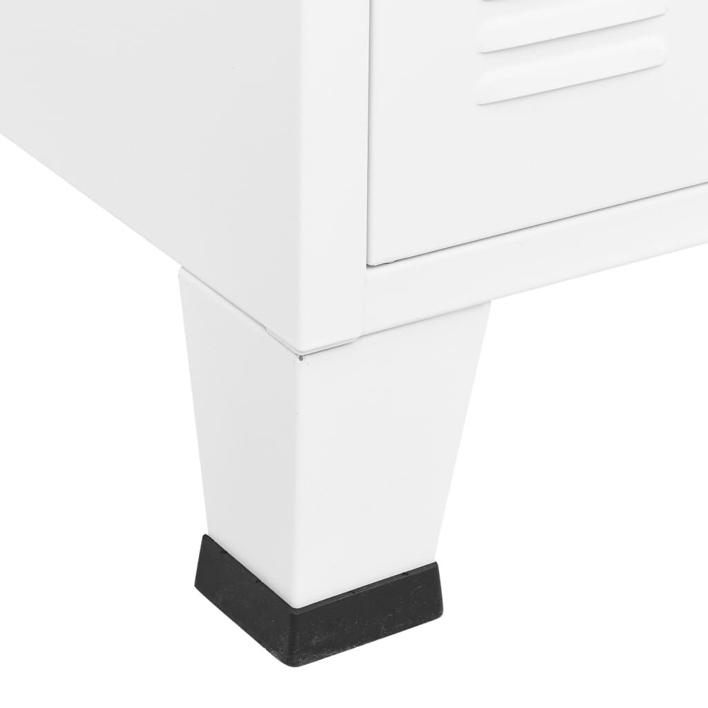 vidaXL Μπουφές Βιομηχανικό Στιλ Λευκός 105x35x62 εκ. Μέταλλο / Γυαλί
