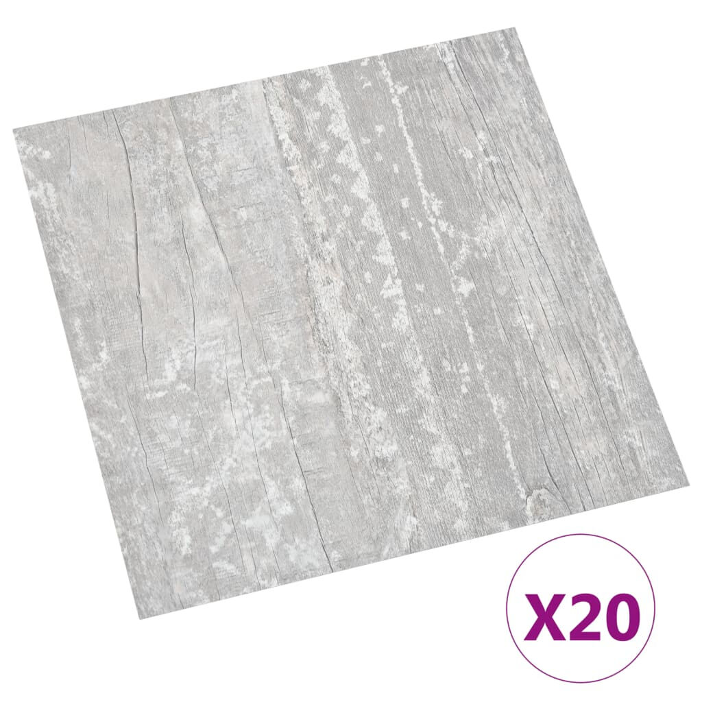 vidaXL Δάπεδο Αυτοκόλλητο Γκρι 20 τεμ. 1,86 μ² από PVC