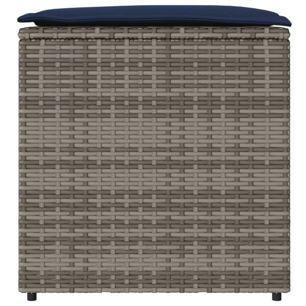 vidaXL Κουτί Μαξιλαριών Γκρι 50 x 50 x 50 cm συνθετικό ρατάν