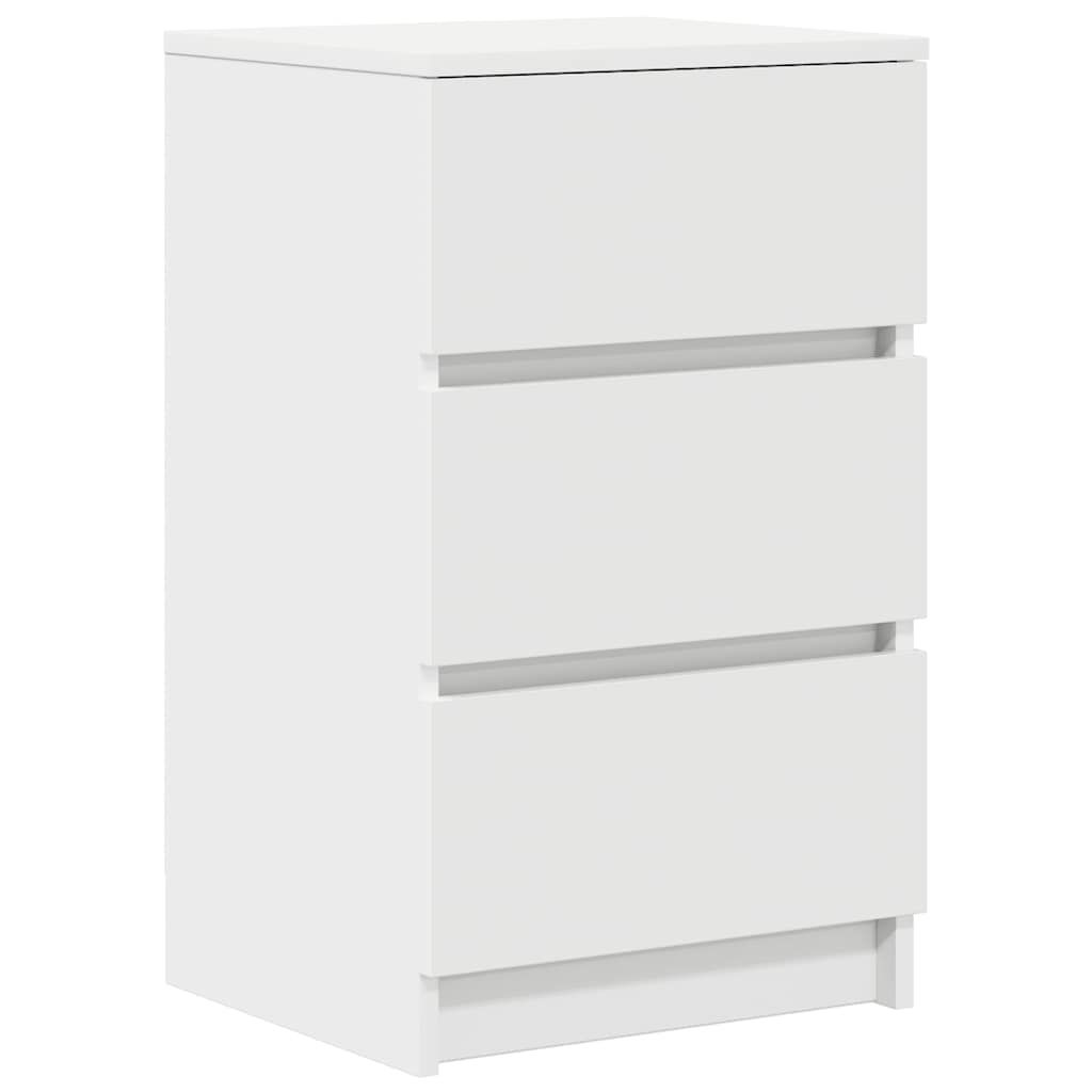 vidaXL Κομοδίνο με 3 συρτάρια Λευκό 39x35x65 εκ.