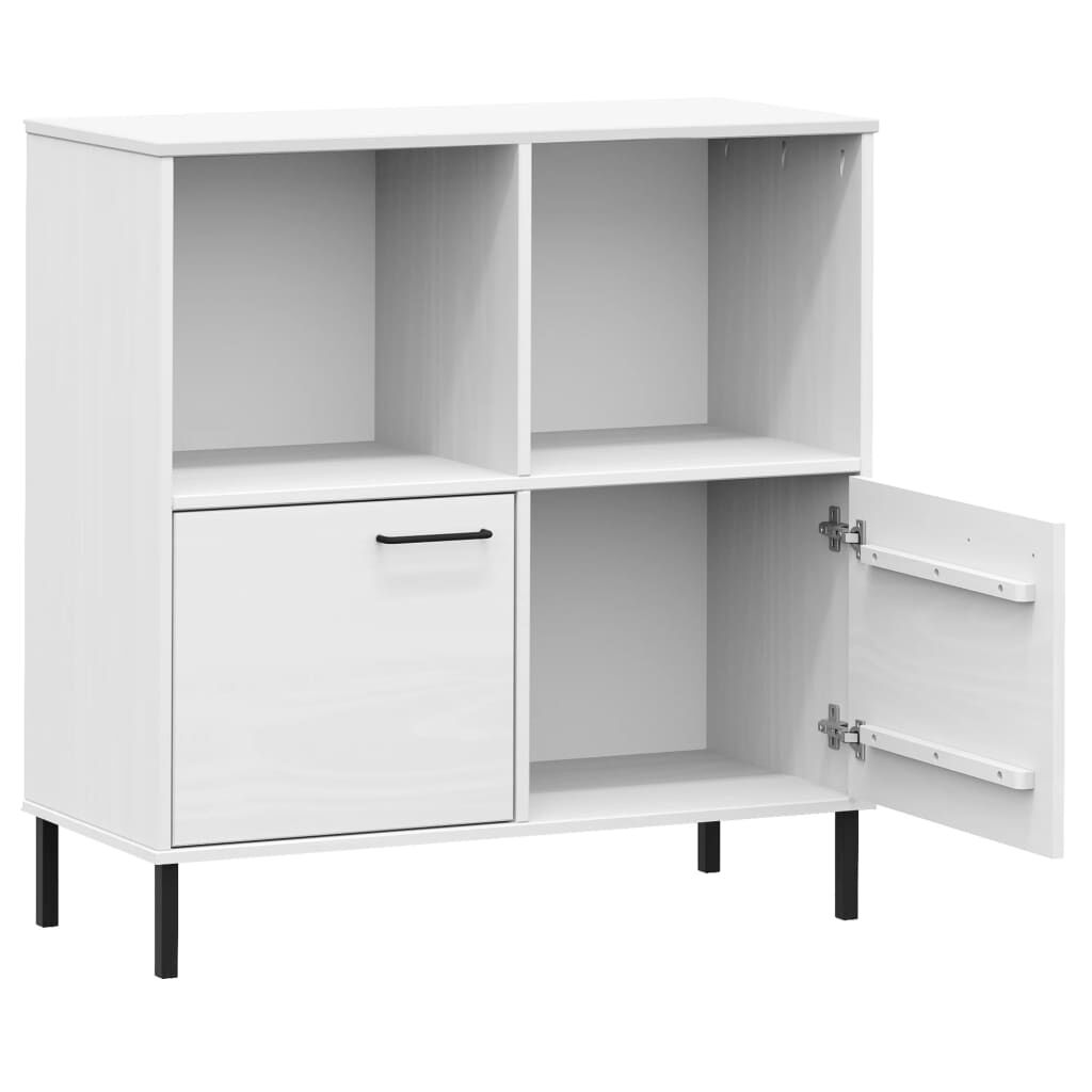 vidaXL Βιβλιοθήκη OSLO Λευκή 90x35x90,5 εκ. Μασίφ Ξύλο με Μετ. Πόδια