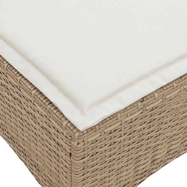 vidaXL Σκαμπό κήπου με μαξιλάρια 2 τεμάχια Μπεζ 55x55x36 cm