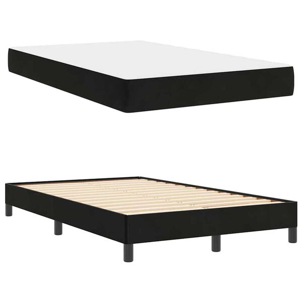 vidaXL Κρεβάτι box spring με στρώμα Μαύρο 120 x 200 cm Βελούδο