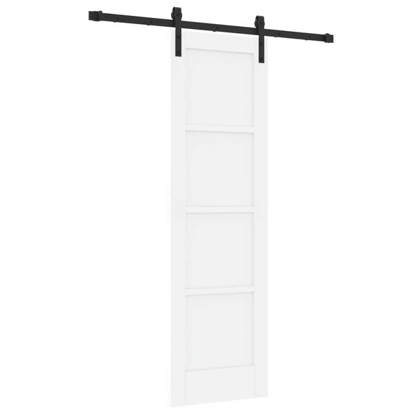 vidaXL Συρόμενη Πόρτα με Σετ Εξαρτημάτων Λευκή 61x198.5 cm Στερεό Ξύλο Πεύκου