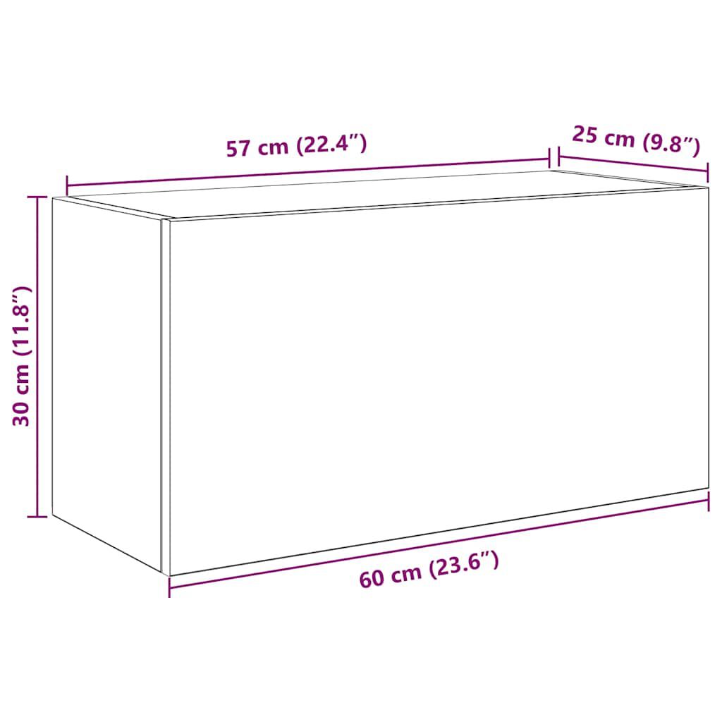 vidaXL ντουλάπι τοίχου μπάνιου Δρυς sonoma 60x25x30 cm Μηχανική ξυλεία