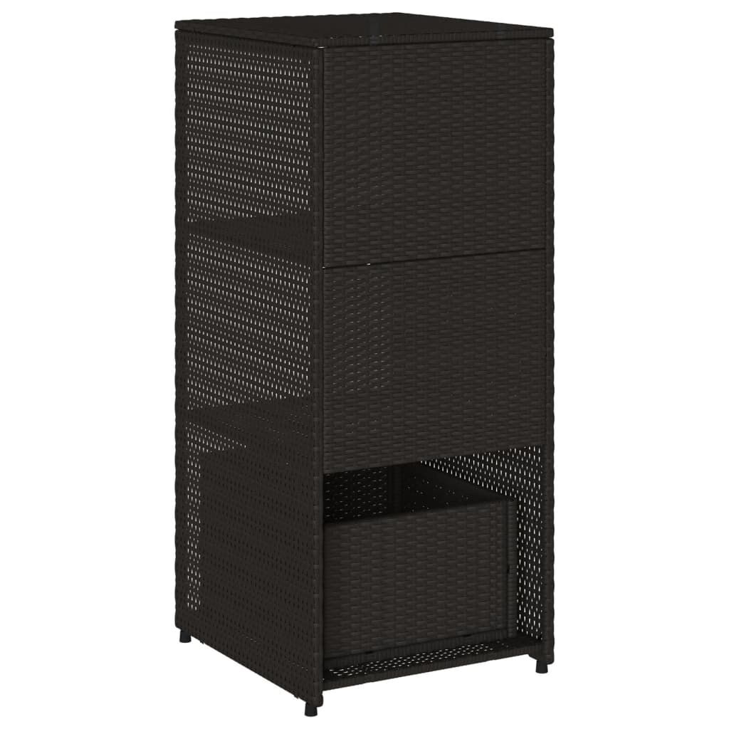 vidaXL Ντουλάπι Αποθήκευσης Κήπου Μαύρο 50x55x115 εκ. Συνθετικό Ρατάν