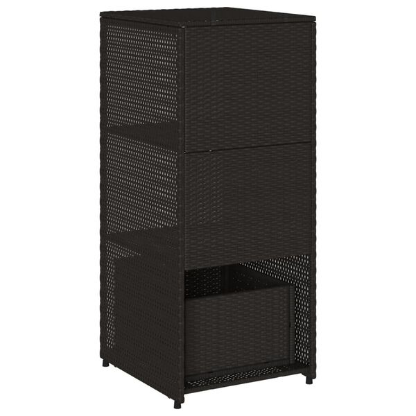 vidaXL Ντουλάπι Αποθήκευσης Κήπου Μαύρο 50x55x115 εκ. Συνθετικό Ρατάν